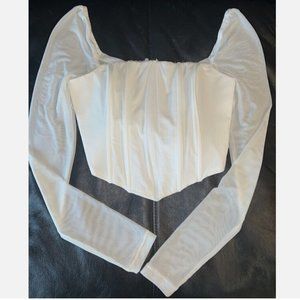 Princess Polly White Corset Mesh Top